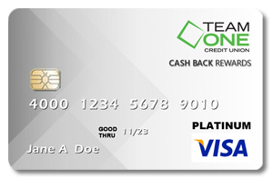 Consumer Cash Back Card Image | Team One Credit Union